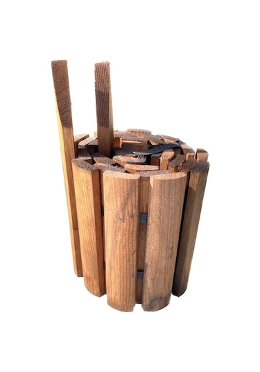 Ahşap Kazıklı Bordür Bahçe Çiti Sınır Çit 150 Cm