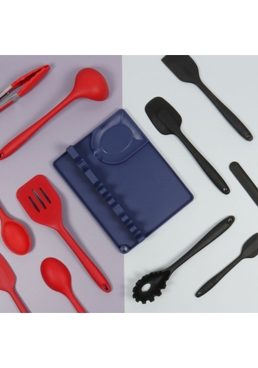 Dancemonkey 2'si 1 Arada Mutfak Silikon Kaşıklık Raf Orta Boy Mavi , Küçük Boy Mavi