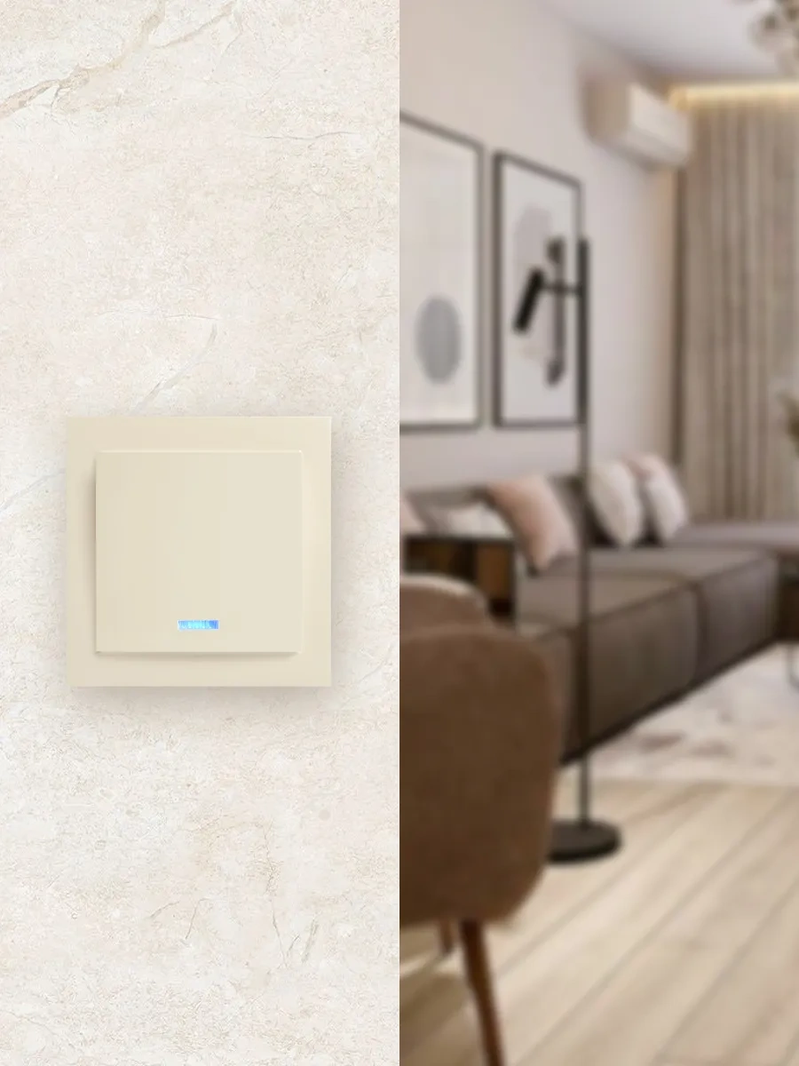 Stekker Tek Tuşlu Fildişi Aydınlatmalı Şalter 200345373