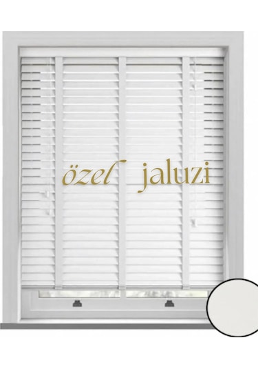 Beyaz 50 Mm Ahşap Görünümlü Jaluzi Beyaz