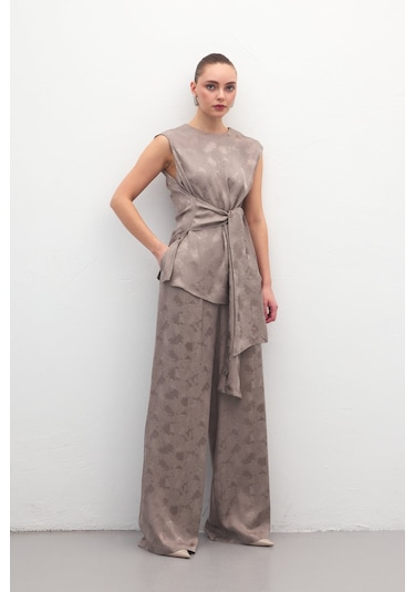 Sateen Camila Pantolon - Vizon-137189 Vizon