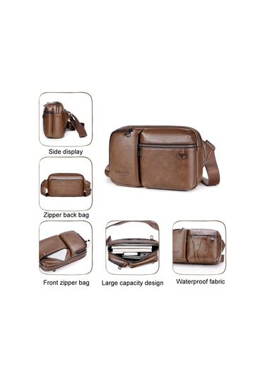 Sones Weıxıer D401 Erkek Büyük Kapasiteli Çapraz Askılı Tek Omuz Çantası Rahat Pu Haberci Çantası Siyah