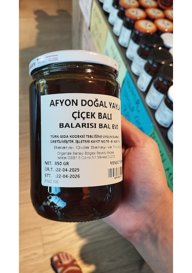 Afyon Doğal Çiçek Balı 850g Katkısız Saf Yayla Bal
