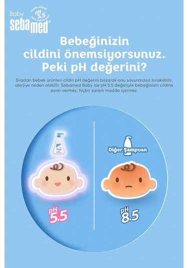 Baby PH 5.5 Göz Yakmayan Formül Nemlendirici Etkili Papatya Özütlü Bebek Şampuanı 250 ML