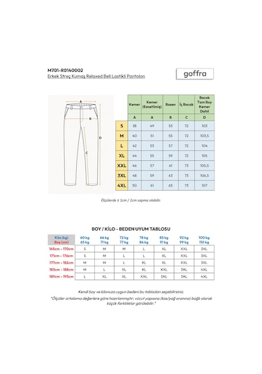 Goffra Erkek Streç Kumaş Relaxed Beli Lastikli Pantolon Siyah