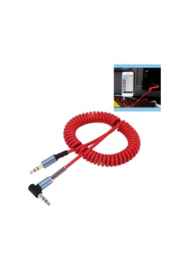 Sones 3,5 Mm 3 Kutuplu Erkekten Erkeğe Fişli Ses Aux Geri Çekilebilir Sarmal Kablo, Uzunluk: 1,5 M Kırmızı