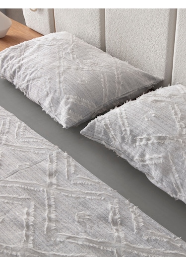 Anna Delux Çift Kişilik Çok Amaçlı Yatak Örtüsü Seti Gri Pamuk Nevresim Takımı Günlük 220x240 Gri