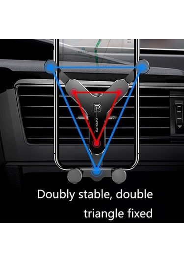 Wondernest Oatsbasf Araba Hava Çıkışı Yerçekimi Cep Telefonu Tutucu Snap-on Metal Braket Gümüş Gümüş