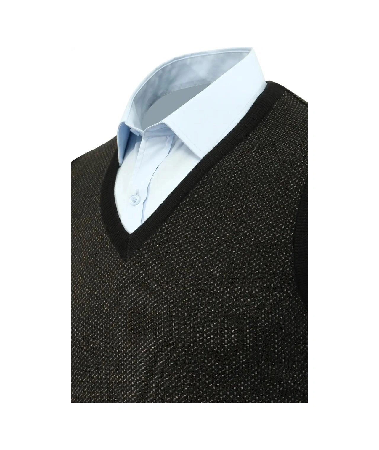 Erkek V Yaka Süveter Çelik Örgü Regular Kalıp 5206h Bgl-st04841 Siyah