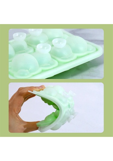 Xurunkeji Yeni Dört Izgara Ayı Buz Tepsisi Kalıbı Silikon Buz Tepsisi Ev Dondurma Popsicle Dondurulmuş Buz Topu Buz Tepsisi Sarı Sarı