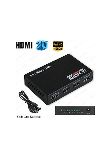 Hdmı Çoklayıcı 1 Giriş 4 Çıkışlı 1080P 3D Hdmı Splitter
