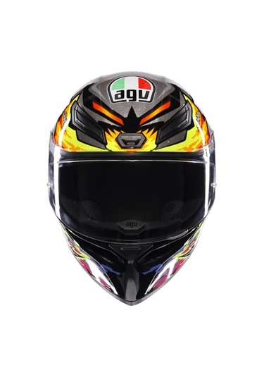 Agv K3 plk Bırdy 2.0 Gri Sarı Kırmızı  Motosiklet Kaskı