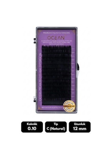 Ocean 0.10c Natural Kıvrım 12 Mm Soft Eyelash Doğal İpek Kirpik 16'lı