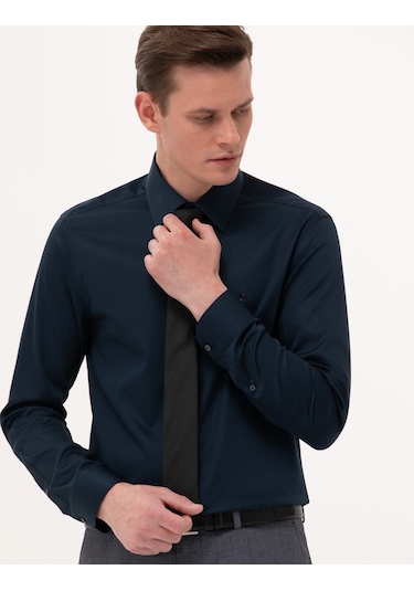 Pierre Cardin Erkek Lacivert Basic Gömlek 50268201-vr033 Lacivert