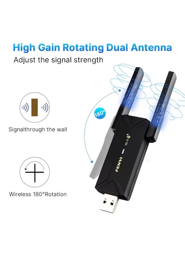 Fu-ax900 Wifi-6+bluetooth 5.3 Adaptörü Yüksek Çekim Ce Sertifika