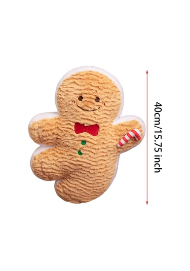 Suntek Yılbaşı Atma Yastığı Sevimli Yumuşak Doldurulmuş 40cm Kahverengi