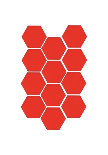 Hangfox Kırmızı 4cm Kenar Hexagon Akrilik Duvar Sticker, Nem Ve Çürüme Dayanıklı, Dıy Dekorasyon, Ayna Efekti, 12 Adet Paket Diğer