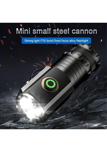 Skycity 1300lm 5 Modlu Çok İşlevli Fener, Ipx5 Su Geçirmez, Mini Aluminyum Klipli Şapka Işığı, Usb Şarjlı 18350 Pil Seti Siyah