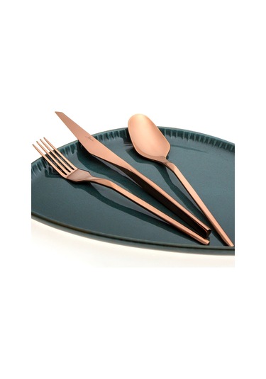 Jumbo 5100 Quartz Titanyum Bronz 12 Kişilik 84 Parça Çatal Kaşık Bıçak Seti Titanyum Bronz