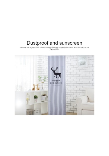 Sones Basit Dikey Dolap Tipi Her Şey Dahil Klima Kumaş Toz Kapağı, Boyut: 180x55x35cm, Stil: Yeşil Bitki