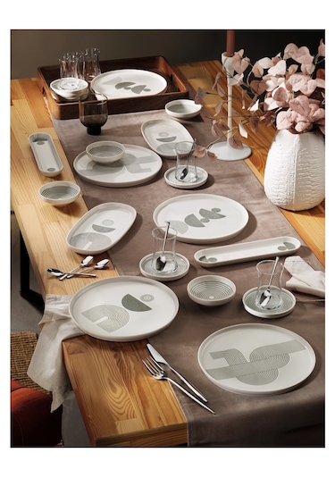 Olika Verona 32 Parça Porselen Kahvaltı Ve Ikram Seti Beyaz