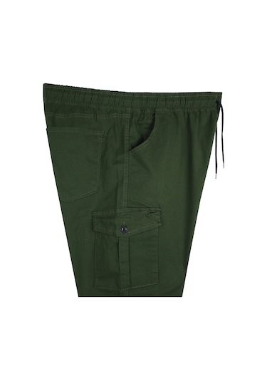 Kargo Cepli 100 Kilo-180 Kilo Arası Için Uygun Erkek Büyük Beden Gabardin Pantolon Yeşil