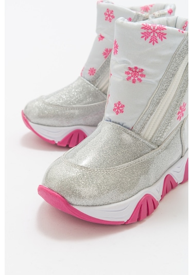 Mnpc Kız Çocuk Gümüş Simli Rugan Deri Suya Dayanıklı Günlük Bot 25k4b11037637 Gümüş Simli