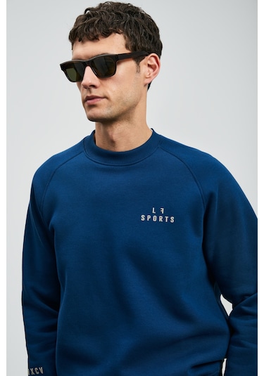 Lufian Sıgma Erkek Sweatshirt Saks Saks 112030186100240 Saks Mavi