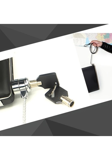 Fochsia Yaonuo Taşınabilir Dizüstü Bilgisayar Kilidi 43 31 İnç Kablo Güvenlik Kiliti Gümüş