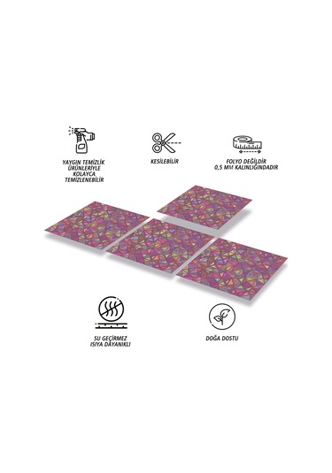 Tink KENDİNDEN YAPIŞKANLI GEOMETRİK KUŞAK DESENLİ PVC KARO 30X30 CM