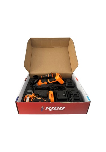 Rico 028-RE0040 Şarjlı Darbeli Matkap + 4AH 20V Şarjlı Avuç İçi Taşlama Seti