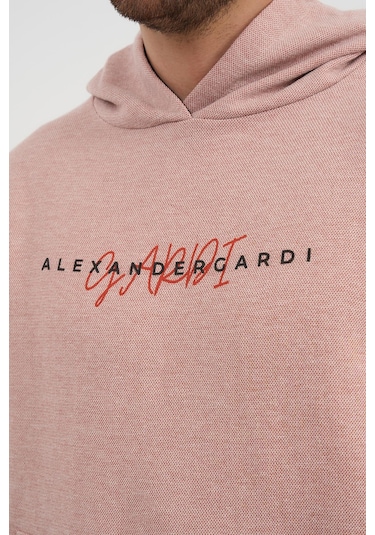 Alexandergardı Özel Unisex Baskılı Kapüşonlu Kanguru Cepli Sweatshirt Unx-0017602 Kırmızı