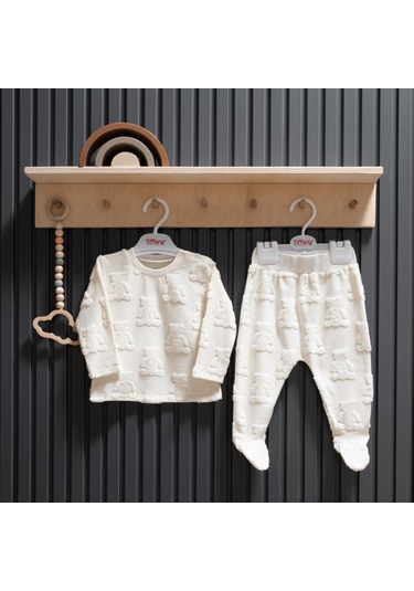 Tiffany Baby Big Bear Theme Patikli 2'li Takım 36098 Ekru