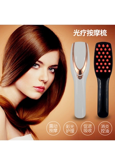 Qingmipy Elektrikli Saç Tarak Masaj Aleti - Saç Dökülmesine Karşı Kafa Derisi Bakımı, Titreşimli Kırmızı Ve Mavi Işık Çok Renkli
