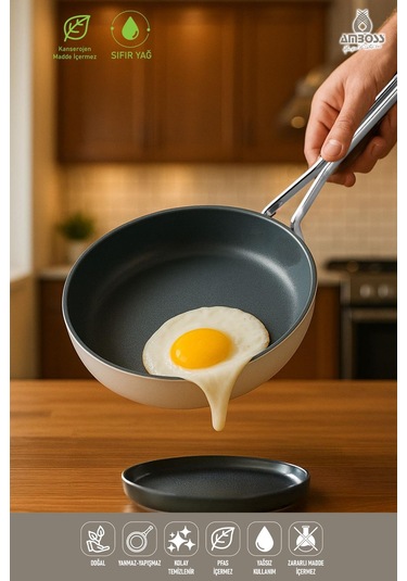 Sera Nova Yanmaz Yapışmaz Seramik Tava 24 Cm Beyaz