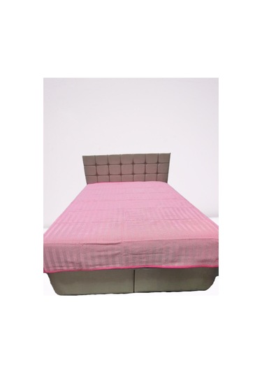 Pike Yazlık Zmrt Fuşya Çift Dolgun Malzeme V Çizgili Desen Pamuk Fuşya - Beyaz