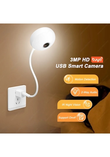 Tuya Mini Kamera 3mp Kapalı Wıfı Kablosuz Bebek Monitörü Usb