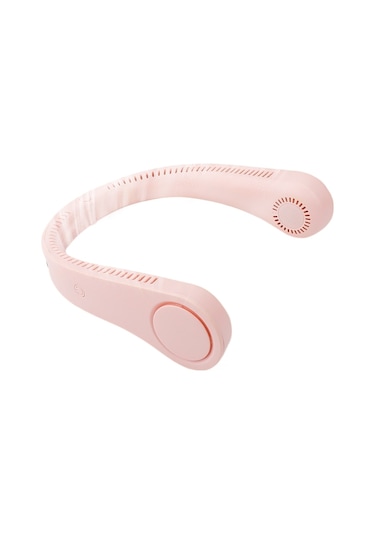 Kanatsız Halter Boyunlu Dijital Ekranlı Küçük Fan - Pembe