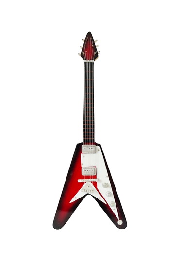 El Yapımı 1/4 Ölçek Minyatür Elektro Gitar Gibson Flying V Red B.