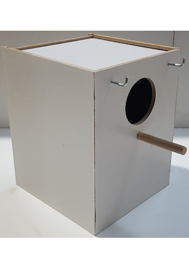 Muhabbet Kuş Yuvası Sürgülü Plastik Folluk Ahşap Mdf Yuvalık