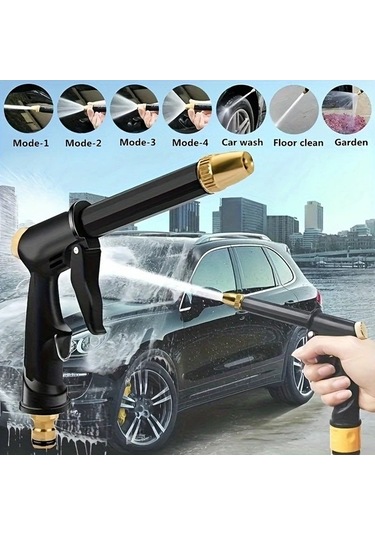 Trendooze Turbo Jet Araba Yıkama Tabancası Siyah 3ü 1 Arada Basınçlı Hortum Başlığı