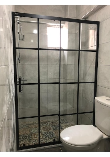 Blackline Luxuryline Siyah İki Duvar Arası Cam Duşakabin H:190 Siyah