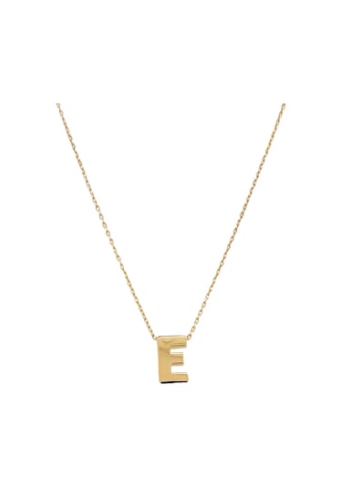 Altın Nesil - 14 Ayar E Harfli Hayalet Zincirli Altın Kolye
