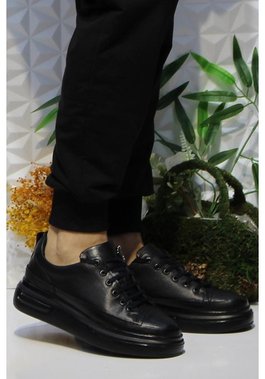 M.p 242 1870 Siyah Rahat Hakiki Deri Erkek Ayakkabı 001