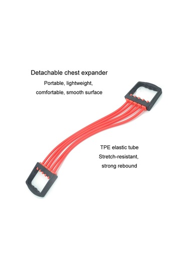 Sones 5 Direnç Tüpü Göğüs Genişletici Göğüs Egzersizi Çekici Kol Güçlendirme Eğitmeni Çıkarılabilir Çekme Halatı Fitness Ekipmanı Kırmızı