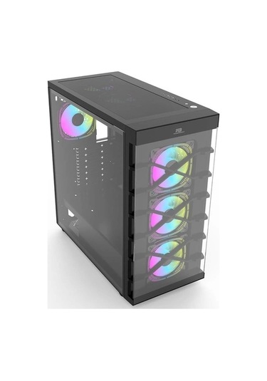 Power Boost PB-GR222BB RGB 7 Fanlı ATX Mid-Tower Oyuncu Kasası Siyah
