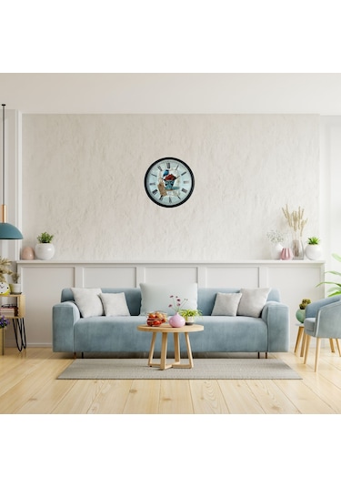 Büro Ev Ofis Hediyesi İçin 36cm Siyah Paris Garden Stil Duvar Saati Diğer