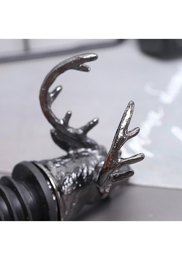 Altın 1 Adet Geyik Kafası Şarap Akıtıcı Benzersiz Şarap Mantarı Bar Aracı Altın