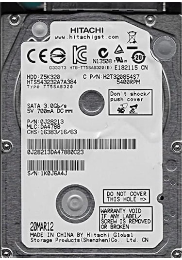 Hitachi Z5K320 2.5" 250 GB 5400 RPM SATA 3 Notebook HDD