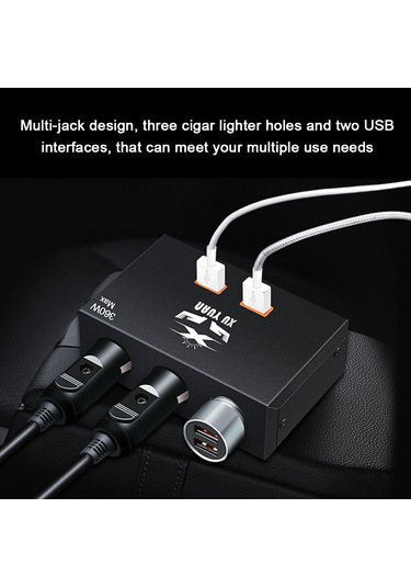 Yaozixa 12v/24v Evrensel Araç Şarj Cihazı - 3 Tüpler + 2 Usb, 360w Max Güç, Qc3.0 Hızlı Şarj, Otomobil/kamyon Uyumlu